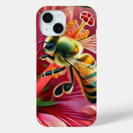 Biene, die eine lebendige Hibiskus-Blume befruchte Case-Mate iPhone Hülle