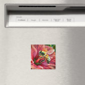 Biene, die eine lebendige Hibiskus-Blume befruchte Magnet (In Situ (Geschirrspüler))