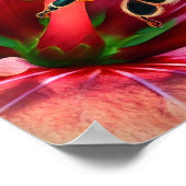 Biene, die eine lebendige Hibiskus-Blume befruchte Poster (Ecke)