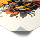 Biene die gute positive Affirmation Retro Floral Poster (Ecke)