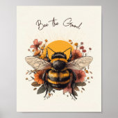 Biene die gute positive Affirmation Retro Floral Poster (Vorne)
