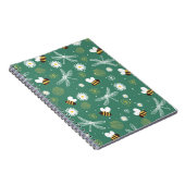 Biene, Dragonfly und Blume SpiralNotebook Notizblock (Rechte Seite)