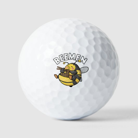 Biene Eating Ramen = BEEMEN Golfball (Vorderseite)