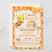 Biene Einladung zum ersten Geburtstag (Vorderseite)