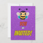 Biene Einzigartige Personalisierte Geburtstagskind Einladung (Rückseite)