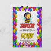 Biene Einzigartige Personalisierte Geburtstagskind Einladung (Vorne/Hinten)