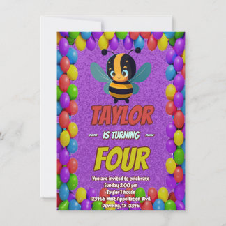 Biene Einzigartige Personalisierte Geburtstagskind Einladung