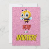 Biene Einzigartige Personalisierte Geburtstagskind Einladung (Rückseite)