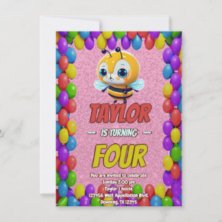 Biene Einzigartige Personalisierte Geburtstagskind Einladung