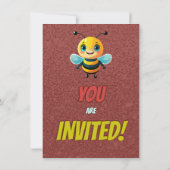 Biene Einzigartige Personalisierte Geburtstagskind Einladung (Rückseite)