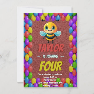 Biene Einzigartige Personalisierte Geburtstagskind Einladung