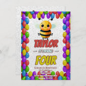 Biene Einzigartige Personalisierte Geburtstagskind Einladung (Vorne/Hinten)