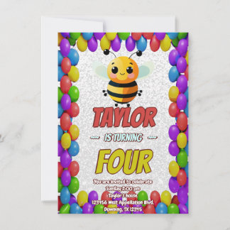 Biene Einzigartige Personalisierte Geburtstagskind Einladung