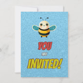 Biene Einzigartige Personalisierte Geburtstagskind Einladung (Rückseite)