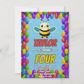 Biene Einzigartige Personalisierte Geburtstagskind Einladung