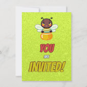 Biene Einzigartige Personalisierte Geburtstagskind Einladung (Rückseite)