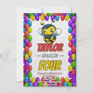 Biene Einzigartige Personalisierte Geburtstagskind Einladung