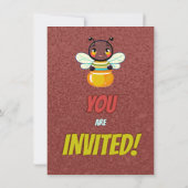Biene Einzigartige Personalisierte Geburtstagskind Einladung (Rückseite)