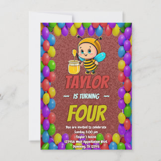 Biene Einzigartige Personalisierte Geburtstagskind Einladung
