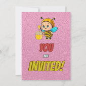 Biene Einzigartige Personalisierte Geburtstagskind Einladung (Rückseite)