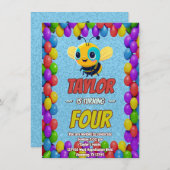 Biene Einzigartige Personalisierte Geburtstagskind Einladung (Vorne/Hinten)