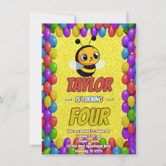 Biene Einzigartige Personalisierte Geburtstagskind Einladung