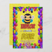 Biene Einzigartige Personalisierte Geburtstagskind Einladung (Vorne/Hinten)