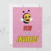 Biene Einzigartige Personalisierte Geburtstagskind Einladung (Rückseite)