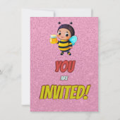 Biene Einzigartige Personalisierte Geburtstagskind Einladung (Rückseite)