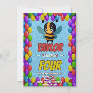 Biene Einzigartige Personalisierte Geburtstagskind Einladung