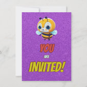 Biene Einzigartige Personalisierte Geburtstagskind Einladung (Rückseite)