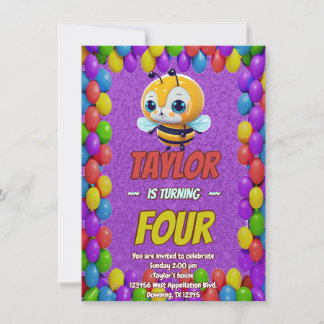 Biene Einzigartige Personalisierte Geburtstagskind Einladung