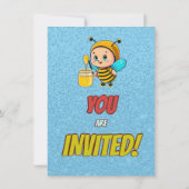 Biene Einzigartige Personalisierte Geburtstagskind Einladung (Rückseite)