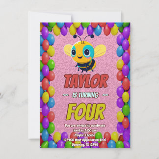 Biene Einzigartige Personalisierte Geburtstagskind Einladung
