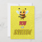 Biene Einzigartige Personalisierte Geburtstagskind Einladung (Rückseite)
