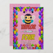 Biene Einzigartige Personalisierte Geburtstagskind Einladung (Vorne/Hinten)