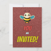 Biene Einzigartige Personalisierte Geburtstagskind Einladung (Rückseite)