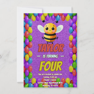 Biene Einzigartige Personalisierte Geburtstagskind Einladung