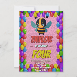 Biene Einzigartige Personalisierte Geburtstagskind Einladung