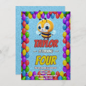 Biene Einzigartige Personalisierte Geburtstagskind Einladung (Vorne/Hinten)