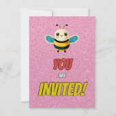 Biene Einzigartige Personalisierte Geburtstagskind Einladung (Rückseite)