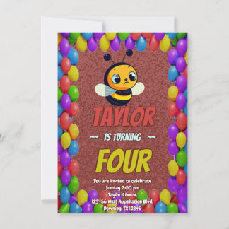 Biene Einzigartige Personalisierte Geburtstagskind Einladung
