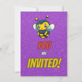 Biene Einzigartige Personalisierte Geburtstagskind Einladung (Rückseite)