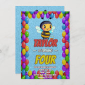 Biene Einzigartige Personalisierte Geburtstagskind Einladung (Vorne/Hinten)