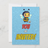 Biene Einzigartige Personalisierte Geburtstagskind Einladung (Rückseite)