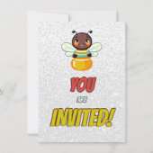 Biene Einzigartige Personalisierte Geburtstagskind Einladung (Rückseite)