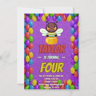 Biene Einzigartige Personalisierte Geburtstagskind Einladung