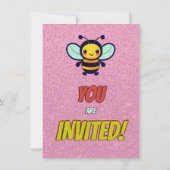 Biene Einzigartige Personalisierte Geburtstagskind Einladung (Rückseite)