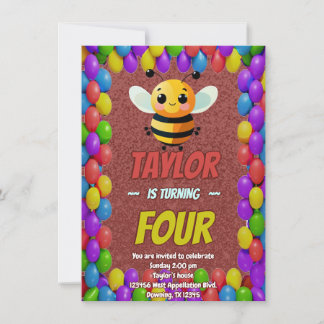 Biene Einzigartige Personalisierte Geburtstagskind Einladung