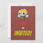 Biene Einzigartige Personalisierte Geburtstagskind Einladung (Rückseite)